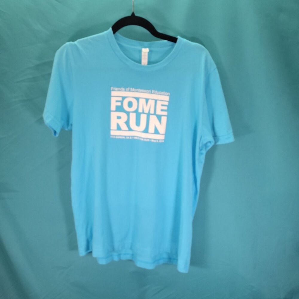 Fome Run Blue T-Shirt By Canvas Bella Canvas Size M 100% Cotton Short Sleeve